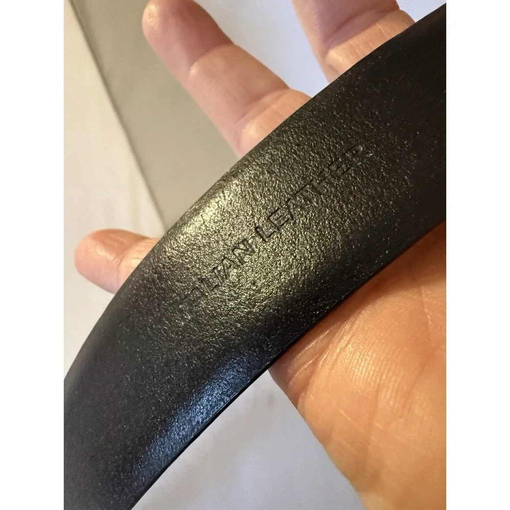 Polo Ralph Lauren Engine-Turned Belt 40/100 Black Italian Leather 2110754-001
